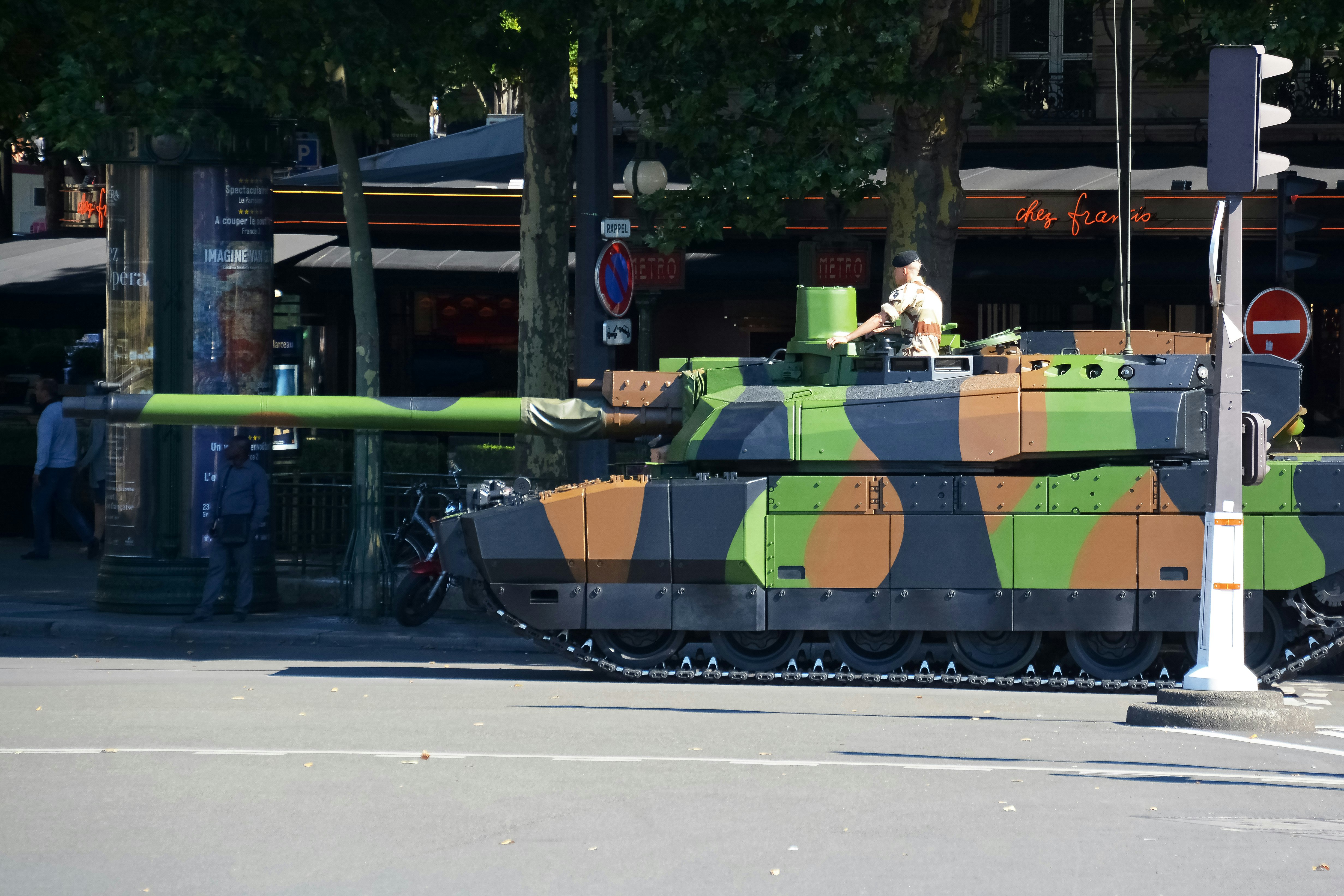 green and black battle tank